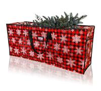 Sac de Rangement pour Sapin de Noël, Plaid Sac A Sapin De Noel Durable Sac À Sapin pour Arbres de Noël de 9 Pieds Détachables Sac de Transport Housse de Protection pour Arbre Tissu Oxford Pliable