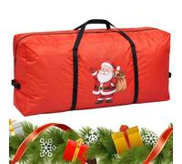 Sac De Rangement Sapin De Noël Housse Imperméable Artificielles 2,3 m | Poignées Renforcées Double Zip Grande Boîte Rangement Oxford Arbre de Noël Ferme Balcon Sac d'argent Père Noël-122x38x51cm
