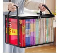 Sac de rangement transparent en PVC, boîte de rangement multifonctionnelle avec couvercle rabattable et fenêtre d'affichage - Boîte de rangement ménagère rectangulaire durable pour jouets, artisanat,