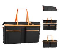 Sac de rangement VEVOR pour 2 panneaux solaires pliables de 400W, noir et orange. Sac portable pour modules solaires, idéal pour les activités de plein air, le camping, les excursions et les camping-c