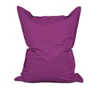 Lumaland Pouf géant de Luxe | Intérieur et extérieur XXL Pouf avec Housse Lavable | 140cm x 180cm | Grand Coussin d'assise | Sac intérieur Rechargeable incluant 380 litres de Billes EPS [Lila]