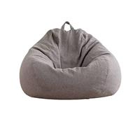 Sac de siège avec remplissage de billes EPS, Pouf de siège pour une utilisation en intérieur (Gris foncé, M)