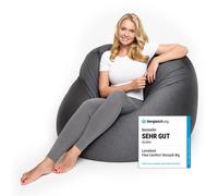 Lumaland Flexi Comfort Pouf Big | Bean Bag Premium Flexible | Coussin de siège 155 x 100 cm | Idéal pour s'allonger ou s'asseoir | Fauteuil & Canapé pour Enfants et Adultes [Gris foncé]