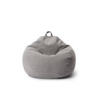 Lumaland Pouf Poire Comfort Line | 70 x 80 x 50 cm Fauteil Poire Intérieur (120 L) | Housse Lavable | Remplissage de Billes PSE | Coussin de Sol Gaming Beanbag Adulte Enfant [Gris Clair]