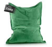 Lumaland Pouf classique XXL en velours côtelé - Pouf géant XXL avec structure nervurée douce - Idéal avec canapé et fauteuil d'intérieur - Pour salon, chambre à coucher, etc. - 380 l, 140 x 180 cm