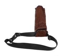 Sac de soudure en cuir résistant à la chaleur, support d'électrode avec ceinture réglable, récipient de rangement renforcé pour tiges de soudure, pochette de soudeur en cuir de bovin (marron à deux
