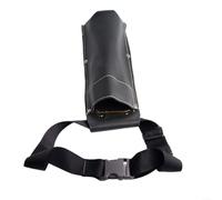 Sac de soudure en cuir résistant à la chaleur, support d'électrode avec ceinture réglable, récipient de rangement renforcé pour tiges de soudure, pochette de soudeur en cuir de bovin (noir)
