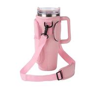 Sac De Transport De Bouteille D'eau, Porte-bouteille D'eau Portable Antidérapant à Double Couche Avec Poignée Adaptée Aux Gobelets Isolés Stanley De 40 Oz pour la marche (rose)