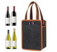 Sac de Transport pour 6 Bouteilles de vin - Porte-Feutre isolé avec | séparateurs rembourrés - Sac de Thermique - Extérieur en Feutre Souple et Protection pour Bouteilles, pour Les