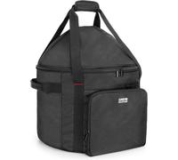 Sac de transport pour barbecue au charbon de 37 cm, en nylon, avec double ouverture et compartiments de rangement