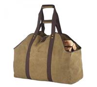 Sac de transport pour bois de chauffage bûches en toile imperméable - Marron - Linxor