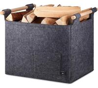 Sac de transport pour le bois - Rangement du bois - Sac à bois gris avec poignées