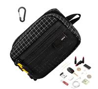 Sac de voyage compact avec sangle d'épaule, portable et imperméable | Bols légers avec boucle | pour pièce de monnaie, carte casque, outil de camping, randonnée, escalade C, noir, Consulte la