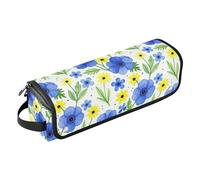 Sac de voyage pour outils de cheveux chauds avec tapis amovible résistant à la chaleur aquarelle bleu jaune floral fer à friser sac de rangement pour fer plat, outils chauds et accessoires de soins