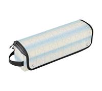 Sac de voyage pour outils de cheveux et tapis résistant à la chaleur avec fermeture éclair - Sac de rangement pour outils à lisser, fer à friser, séchoir - Bleu doux - Collage de forme bleue