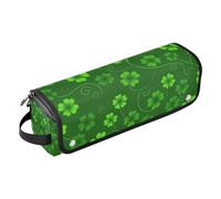 Sac de voyage pour outils de cheveux et tapis résistant à la chaleur pour fer plat, outils chauds et accessoires de soins capillaires, motif trèfle vert pour outils