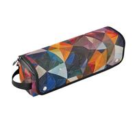 Sac de voyage pour outils de coiffure pour femme avec coussinet résistant à la chaleur et à la poussière pour fer à lisser et fer à friser - Géométrie irrégulière de couleur
