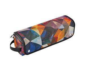 Sac de voyage pour outils de coiffure pour femme avec coussinet résistant à la chaleur et à la poussière pour fer à lisser et fer à friser - Géométrie irrégulière de couleur