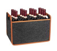 Sac de voyage pour vin - Boîte de rangement en feutre pour 12 bouteilles avec séparateur, sac à liqueur, poignée confortable, portable pour pique-nique, camping, spiritueux, caisse à champagne