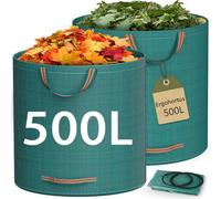 Sac Dechets Verts Ergohortus, Lot de 2 Sacs à Déchets de Jardin 500L | Sacs Végétaux Jardin de Qualité Industrielle, munis d'une poignée, conçus pour les feuilles, les débris et les déchets