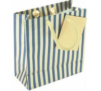 Sac d'emballage cadeau - CLAIREFONTAINE - 212865C - Rayures dorées et bleues - Résistant - Réutilisable
