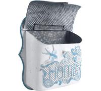 Sac en acier vintage, décoration d'intérieur nostalgique de style rétro avec motif d'oiseaux, disponible en bleu