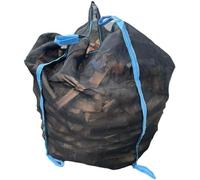 Sac en bois, grand sac en bois, lot de 5, 100x100x130 cm, noir | Capacité de charge maximale : 1250 kg, en polypropylène avec treillis, pour le bois de chauffage, fond fermé, stable et aéré, sans cont