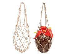 Sac en filet pour bouteille de vin - Sac de transport portable en maille | avec poignée intégrée, manchon en coton tissé à la main, fournitures de transit de boissons pour récipients en verre, fioles