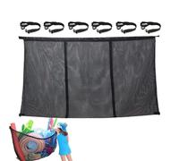 Sac en maille pour flotteurs de piscine 145 x 84 cm Pochette de rangement | Filet de jouets de piscine robuste à séchage rapide pour bouées, balles, jardin, terrasse, garage, plage, clôture, murs