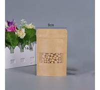 Sac En Papier Kraft À Fermeture Éclair Avec Fenêtre, Emballage Cadeau Pour Thé, Pochettes De Rangement Pour Aliments