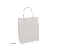 Clairefontaine Sac en papier kraft blanc 16x21x8 cm Poignées torsadées Lot de 25 100 g