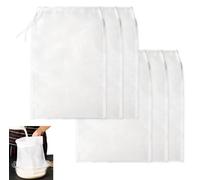 Sac Filtrant Lot de 6, Filtre Lait Végétal Réutilisable 24×36 cm, Tissu en Nylon Alimentaire, Sacs à Lait de Noix Lavables avec Cordon pour Lait de Soja, Amande, Avoine, Fromage, Café
