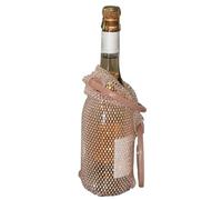 Sac Fourre-tout À Vin - 6,3 X 6,3 X 3,54 Pouces, Pochette De Rangement En Strass Avec Poignée, Fourre-tout En Maille Pour Bouteille De Champagne | Design Amélioré Par Les Cristaux Pour Célébration, Ma