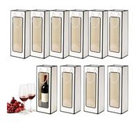 Sac Fourre-tout À Vin - Emballage De Vin Avec Poignée De Fenêtre Transparente, Sacs D'emballage De Bouquet De Vacances, Fête Des Pères, Remise De Diplôme | Sacs Extérieurs En Carton À Bouteille
