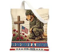 Sac fourre-tout en toile réutilisable pour le 250e anniversaire de mariage, 33 x 38 cm, 4 juillet, sac d'épicerie réutilisable pour femme, peinture patriotique esthétique, décoration cadeau