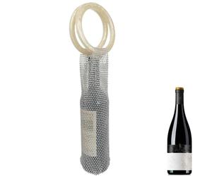 Sac fourre-Tout pour Bouteilles de vin,Sac en Maille Portable et réutilisable avec poignée fabriquée en résine - pour Transport Bouteilles de vin - pour Voyage Pique-Nique Noël déménagement échange