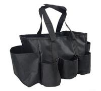 Sac fourre-tout robuste pour outils de jardinage fabriqué en tissu Oxford 600D avec poignée portable pour l'organisation des fournitures de nettoyage, couleur noire, grande taille, 45 x 30 x 21 cm