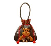 Sac Friandises Noël Pochette Cadeau En Tissu Doux Avec Cordon De Serrage | Sacs cadeaux Noël design 3D Pour Anniversaire Mariage Nouvel An Remise Diplôme Fête Familiale Échange Wapiti