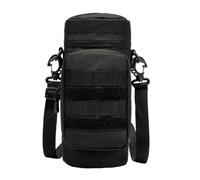 Sac Gourde Tactique Bandoulière Porte-Bouteille Isotherme Randonnée Noir | Isolant thermique, tissu haute densité. Fixation MOLLE, ceinture ou épaule. Idéal randonnée, camping, vélo.