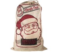 Sac hotte du père Noël - PTIT CLOWN - 83cm - Toile de jute - Naturel