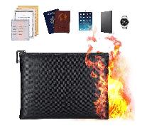 Sac ignifuge pour documents Sac étanche pour l'argent Pochette de rangement ignifuge avec fermeture éclair Porte-enveloppe pour argent et documents Cadeau de Noël pour la maison et le bureau Le verrou