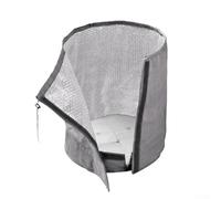 Sac isotherme de protection contre le gel pour plantes en pot, agrumes, arbustes - Housse thermique d'hiver antigel avec cordon de serrage - Texture coton perlé - 45 x 50 cm - Marron / Gris - S