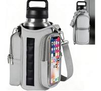 Sac isotherme multifonction sport extérieur, pochette magnétique portable, bandoulière, support gourde entraînement, gris