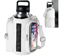 Sac isotherme multifonction sport extérieur, pochette magnétique portable, bandoulière, support gourde entraînement, blanc