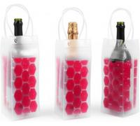 Sac Isotherme pour Bouteille de Vin, Transparent, Pack de 3 (rouge)
