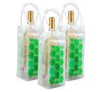 Sac isotherme pour bouteilles de vin, transparent, lot de 3, couleur verte
