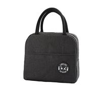 Sac Isotherme Repas Homme Femme Enfant Sac à Bento Imperméable Isolé Réutilisable Lunch Bag Isotherme Lunch Portable pour Déjeuner/Travail/Ecole/Plage/Pique-Nique (Black, One Size)