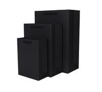 sac kraft 10 Pièces Sac En Papier À Main Magasin De Vêtements Imprimé(Black,32x11x44cm)
