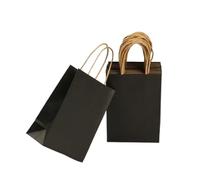 Sac Kraft 25 sacs kraft en vrac avec poignées | For le supermarché de boutique d'épicerie de détail(Black,M 15x21cmx25pcs)