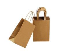 Sac Kraft 25 sacs kraft en vrac avec poignées | For le supermarché de boutique d'épicerie de détail(Brown,L 21x27cmx25pcs)